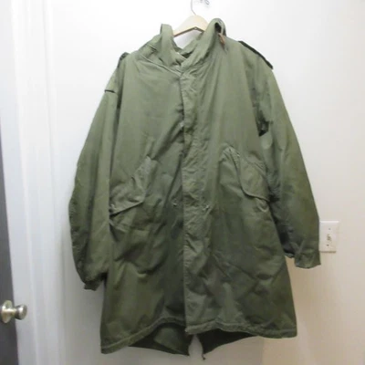 Vintage Army M-1951 Field Parka+Wool Liner Jacket Mens Small Green Fishtail 1963 - Image 1 of 4
