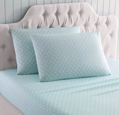 Комплект простыней Kute Kids для малышей ясельного возраста Aqua в горошек плоский 60x45 резинке 28x52 1 наволочка  - Изображение 1 из 3