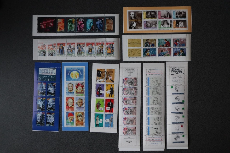 FRANCE lot de 10 Bande Carnet neuve** non pliées - Personnages célèbres - Photo 1/4