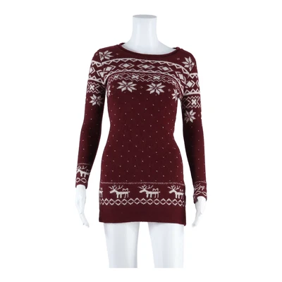 Vestido Jersey RHYTHMIK Reno Niñas Granate Lana Manga Larga Hasta la Rodilla L Foto 1 de 3