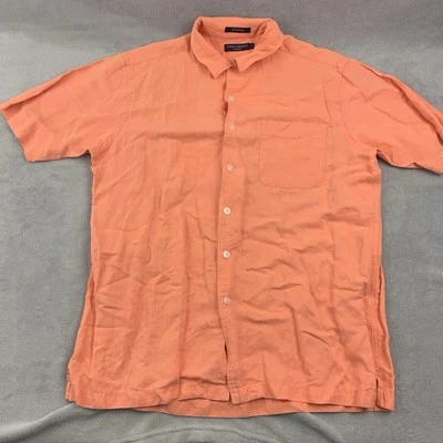 Daniel Cremieux Peach Orange Casual Mens Camp Hawaiian Button Up Shirt Size L - Image 1 of 4