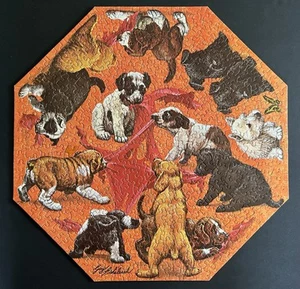Vintage Springbok Puzzle "Puppies" Complete With ONE REPLACEMENT Piece LOOK! 🥳 - Picture 1 of 9