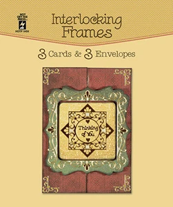INTERLOCKING FRAMES DIE-CUT CARDS&ENVELOPES-Greeting-Paper Craft-Blank Templates - Picture 1 of 5