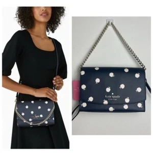 NUEVO Bolso Bandolera Convertible Kate Spade Apple Carson Orchard Cuero Azul Marino - Imagen 1 de 12
