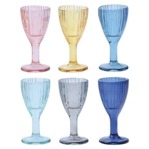 Mini Shot Gläser Bitter Likör 10 cm BRANDANI Plissee Service Set 6 Personen - Bild 1 von 8