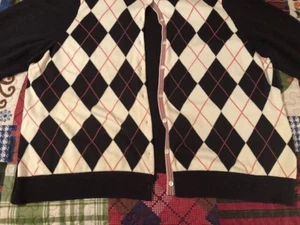 Land's End 3XL (24-26 Waist) Navy Argyle Sweater Pre-Owned - Picture 1 of 10