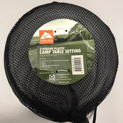 Table Set 2 Person Camp Table Setting Collapsible Cup Ozark Trail Scouts Camping - Image 1 of 4