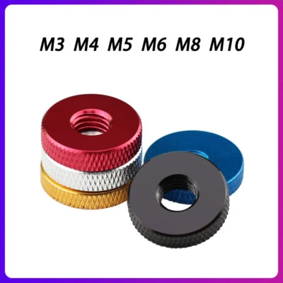 Rändelmutter Durchgangsloch Aluminium Flach Raendelmuttern M3 M4 M5 M6 M8 M10 - Bild 1 von 4