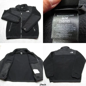 North Face Denali Jacket Boys Med BLK Polartec Fleece FullZip Snap In Compatible - Picture 1 of 13