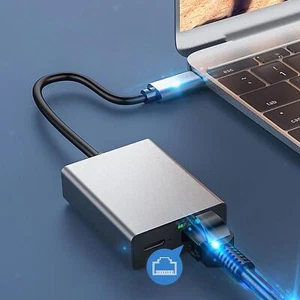 Micro USB to Ethernet Adapter with PD Charging Port Cable Length 17cm Plug and - Picture 1 of 4