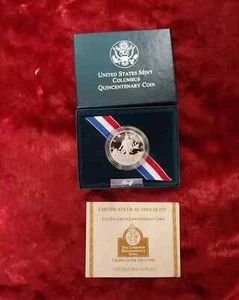 1992 Columbus Commemorative Proof Half Dollar 50C OGP - Picture 1 of 1