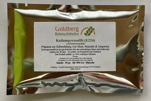 Kaliumpyrosulfit E224 50gr. Schwefelpulver Kaliumdisulfit Goldberg Konservierer - Bild 1 von 1