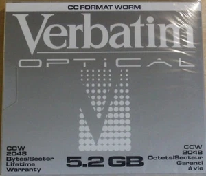 Verbatim 92847 5.2Gb WORM Media 5.25" Write Once (wie CWO-5200C) NEU & OVP - Bild 1 von 1