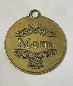 Vintage Lowell Sigmund 1978 Brass Round MOM Ornate Design Keychain Fob - Picture 1 of 4