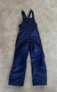 Kids Lands' End blue yellow bibs snow pants ski sled sz 12 warm - Picture 1 of 7