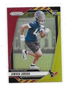 2024 PRIZM RED YELLOW REFRACTOR JAWHAR JORDAN #346 TEXANS ROOKIE #13/44 SSP - Imagen 1 de 2