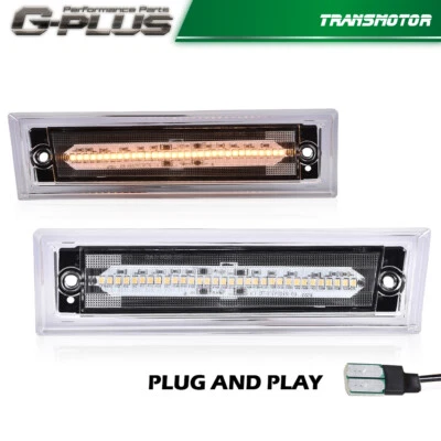 LED Front Side Marker Light White Lens Fit For 81-91 Chevrolet C10 C20 C30 GMC - Image 1 of 4