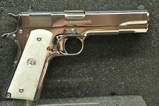 AJAX Grips - Full Size 1911 Colt Kimber - Pearlite White w Silver Colt Medallion