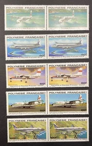 1979 French Polynesia Aviation Planes full set in pairs MNH high CV - Picture 1 of 1