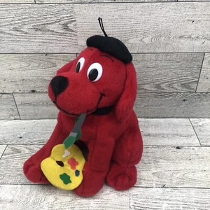 Scholastic Clifford the Big Red Dog Artist Painter Plush Stuffed Animal Beanbag - Picture 1 of 7