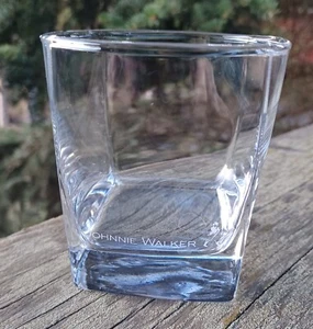 Vintage Etched Glass KEEP WALKING JOHNNIE WALKER Square Base Rocks Glass - Picture 1 of 1