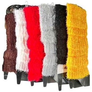 Fluffy Leg Warmers Knitted Socks 80s Dance Disco Party Costume for Women Ladies - Picture 1 of 10