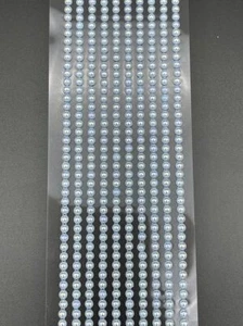 500 AB Blue Self Adhesive Pearls 3mm Small Mini Round Pearl Bead Embellishments - Picture 1 of 5