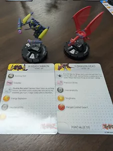 HEROCLIX YuGiOh! 014 X-Head Cannon & 015 Y-Dragon Head lot of 2 with cards - Picture 1 of 1