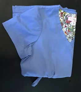 Neu mit Etikett Koi Kathy XS Damen Katelyn True Ceil (blau) angedeutetes Wickel-Peeling-Top X-Small - Bild 1 von 6
