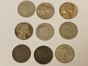 9 VERSCHIEDENE US NICKELS MÜNZEN - Bild 1 von 12