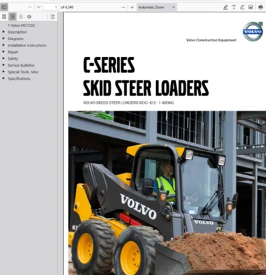 Minicargadora Volvo MC135C manual de servicio reparación piezas catálogo construcción Foto 1 de 3