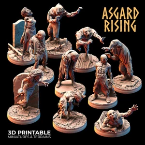 Zombies, Tabletop Wargames Fantasy RPG DnD Undead Zombie Miniature - Picture 1 of 12