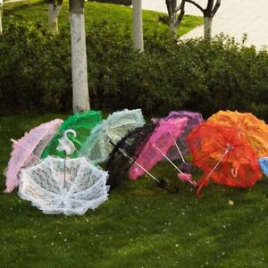 Griff Spitze Braut Regenschirm Spitze Blumen regenschirm Stickerei Sonnenschirm