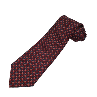 Corbata de seda Jacquard Givenchy Monsieur vintage para hombre foulard rojo cuadrados hecha en EE. UU. Foto 1 de 4