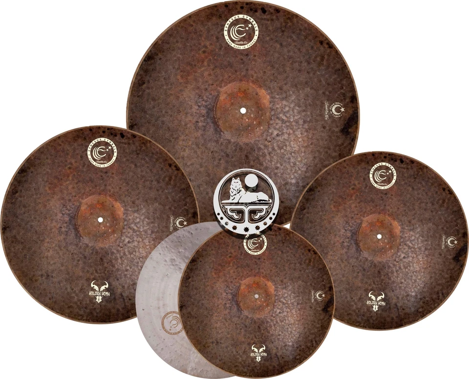 Conjunto de pratos Ephesus Cymbals Golden Horn 14-16-18-22 polegadas - Imagem 1 de 1