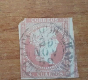 ESPAÑA, 4 CUARTOS TIPO B, SIN FILIGRANA, MATASELLO FECHADOR - Imagen 1 de 1