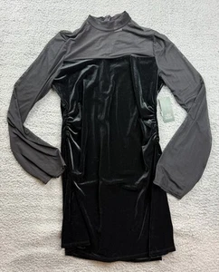 Wild Fable Women's Size XS Bell Long Sleeve Mesh Mini A-Line Dress Black - Picture 1 of 4