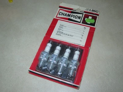 4 x Champion L86C Spark Plugs, New Old Stock, Made in Belgium, Scarcely Found - Image 1 of 4