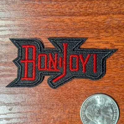Bon Jovi Patch 80s Hard Glam Arena Rock Pop Music Embroidered Iron On 1.25x2.75