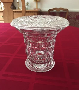 Vintage Crystal Candy or Biscuit Jar - 5.5" tall Lid is 6" in Diameter - Picture 1 of 4
