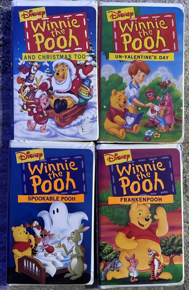 LOT OF 4-WINNIE THE POOH VHS CLAMSHELL-Frankenpooh, Spookable Pooh…. Foto 1 de 3