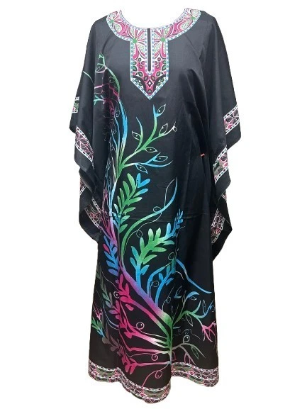 Free size Kaftan Tunic Dress Beach Cover up fits up to size ,18,20,22,24,26 - Image 1 of 1