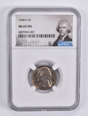 MS65 5FS 1948-D Jefferson Nickel NGC Special Label *8463 - Image 1 of 4