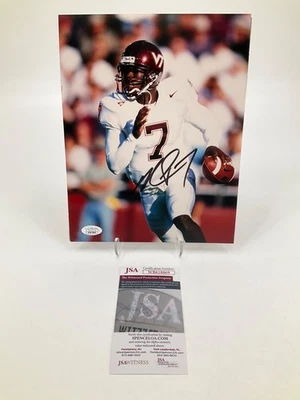MICHAEL VICK VIRGINIA TECH HOKIES SIGNED 8X10 PHOTO JSA WITNESS COA - Image 1 of 2