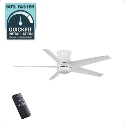 Hampton Bay Mena 54" White LED Indoor/Outdoor  Hugger Matte White - Image 1 of 4