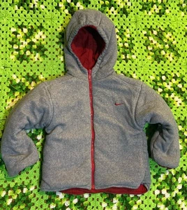 Vtg Nike Reversible Youth 7 Full Zip Swoosh Logo Outdoor Play Camp White Tag Y2K - Picture 1 of 11
