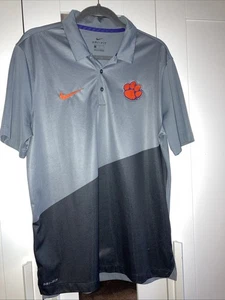 Nike Dry Fit Clemson Tide Grey And Black Polo Golf Shirt-Size Large ,Preowned - Picture 1 of 9