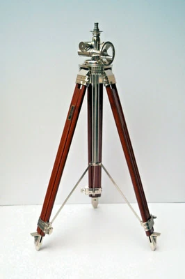 Vintage Brass Surveyor Theodolite Wooden Tripod Nautical Collectible Instrument - Image 1 of 4
