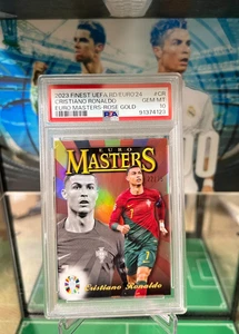 2023 Topps Finest UEFA Soccer Rose Gold Refractor Cristiano Ronaldo /75 PSA 10 - Picture 1 of 24