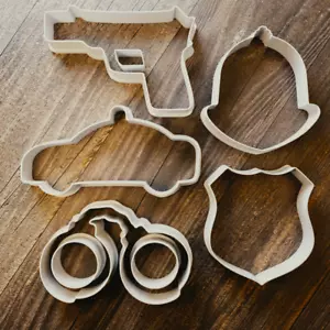 Police Cookie Cutters Pack - Police Fondant Cutters - Police Cake - 3 Sizes - - Picture 1 of 6